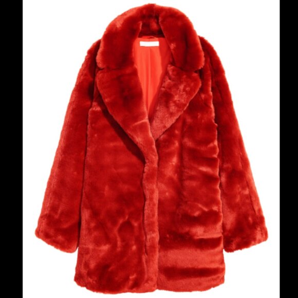💖💥SHOWSTOPPER!💖💥 Luxurious Heavy Faux Fox Fur Coat in Red - Picture 11 of 16